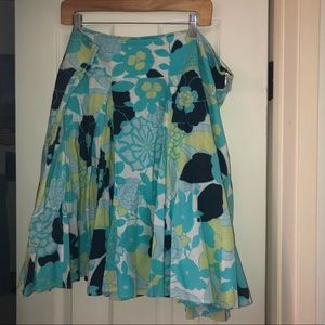 Beautiful flower blue, white and green skirt